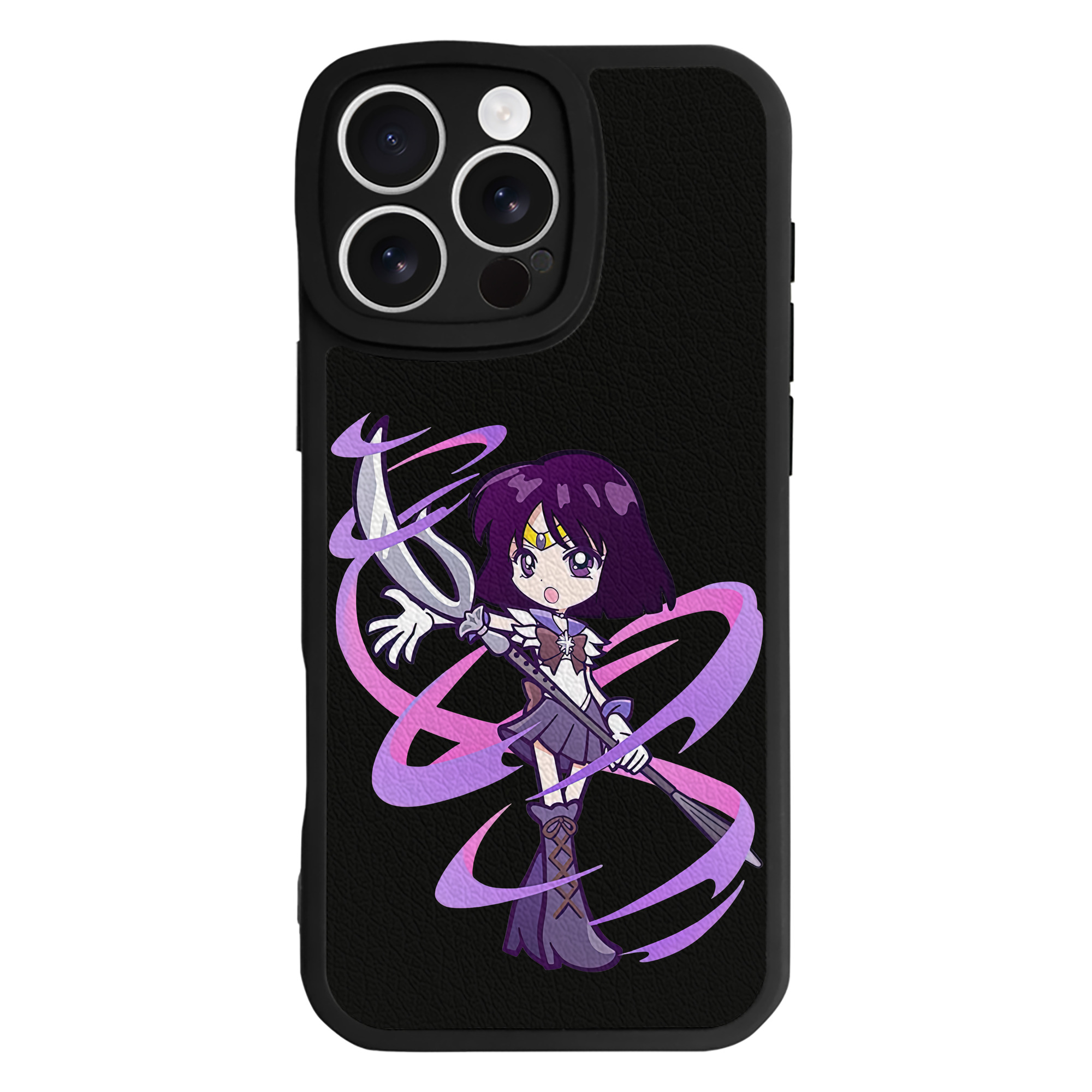 （画像用） 美少女戦士セーラームーン 土萠ほたる Sailor Moon Tomoe Hotaru （セーラーサターン；Sailor Saturn） 【iPhone 16シリーズ対応】シリコンスマホケース（レザー調） 材質：シリコン